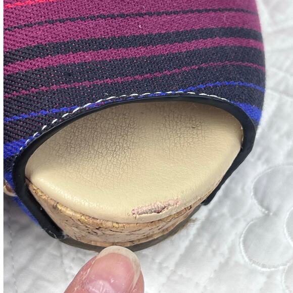 Volatile Womens 7 Multicolored Picadillo Wedge Serape Slingback Summer Sandal - Picture 6 of 12